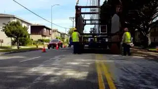 Driver speeds through construction zone