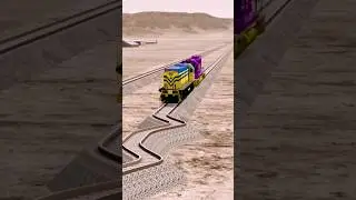 Train vs Curve Track | Beamng drive #beamngdrive #traincrash #railway #shorts
