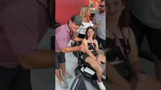 Great seeing one of my customers on her zero turn 8 mobility scooter