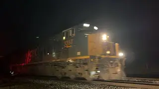 Bright lights at midnight from CSX 3357 & CSX 883 while watching trains in Manchester, Ga.