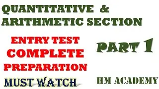 Entry Test Preparation💯| Quantitative and Arithmetic Section | Complete ✅ | Part 1 | @HM_Academy ​