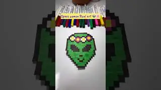👽space women pixel art idea 🌸##shorts #pixelcraft #pixel #drawing #pixelart #space