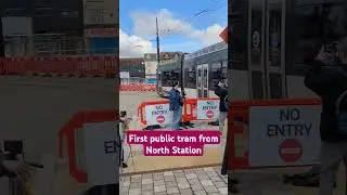 Blackpool tram, first fare paying public tram service from North Station.