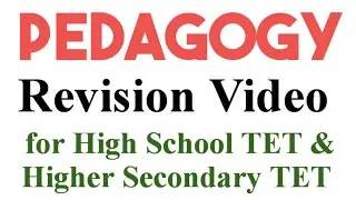 Pedagogy MCQs practice for High School TET & Higher Secondary TET Revision video