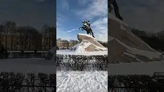 Walk to Equestrian Statue of Peter the Great in the Snow #travel #explore #asmr #tourism #europe #ez