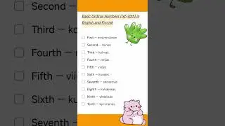 Learn ordinal numbers in Finnish 🇫🇮📝🇬🇧 # ordinals # languagelearning# languageshorts #vocabulary 🤗☺️