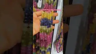 Natural Multi Sapphire Gemstone Beads Necklace
