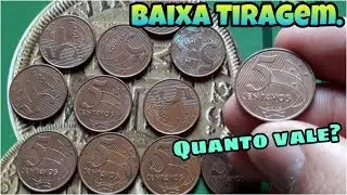 Quanto vale a moeda de 5 centavos 2008, moeda dif&iacute;cil de encontrar. Baixa Tiragem! Moeda escassa.