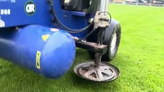 Air2g2 aeration work to football pitch. 