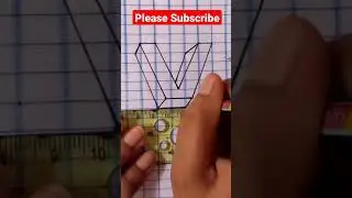 3D..DRAWING..LETTER..V..ON PAPER | Simple & Easy Drawings for Kids #shorts #drawing #3D #3d_drawings