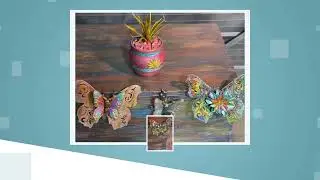 Succulent Butterfly Multi-dimensional Drippy Paint Metal Wall Art by Rene Sepulveda