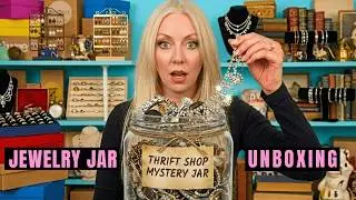 Old Thrift Shop Jewelry Jar Left Me RICH? I Found THIS! Gold Silver Costume Mystery Jewelry Bag
