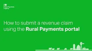 How to submit a revenue claim using the Rural Payments portal