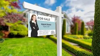 Vinyl Real Estate Sign post installation