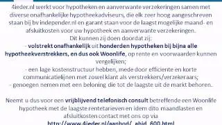 Hypotheek rentetarieven overzicht Woonlife