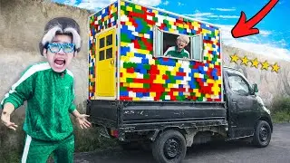 GILA! KITA BIKIN RUMAH LEGO DI ATAS MOBIL PICK UP MEWAH, BOCIL PINDAH RUMAH!!!