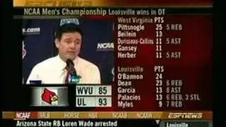 ESPNEWS coverage of Louisville Elite 8 postgame PC-Pitino