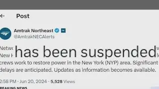 Amtrak, NJ Transit service suspended