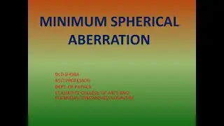 SJCTNC-APH301-ALLIED PHYSICS-UNIT 3- MINIMUM SPHERICAL ABERRATION