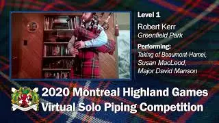 2020 Virtual Event - Piping competition, level 1 finalists