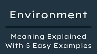 What Does Environment Mean?  Environment Meaning in English With 5 Example Sentences