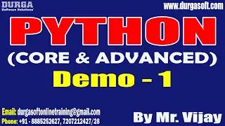 PYTHON tutorials || Demo - 1 || by Mr. Vijay On 18-12-2023 @8AM IST