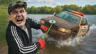 Voiture de police retrouvée sous l'eau en pêche à l'aimant ! Appel aux autorités !