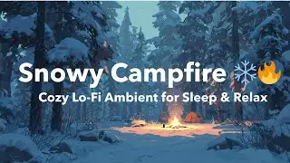 Snowy Campfire ❄️🔥 | Cozy Lo-Fi Ambient for Sleep & Relax