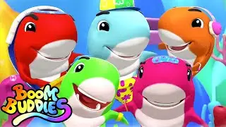 Five Little Sharks Jumping On The Bed | Baby Shark Song | Nursery Rhymes and Kids Songs