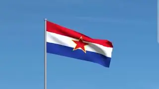 Yugoslavian Croatia flag waving HD