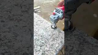 Precision cutting of granite stone using a small electric angle grinder tool