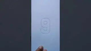 2D Number 9 Drawing Easy #viral #art #shorts
