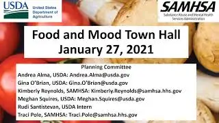 Общественный зал USDA/SAMHSA по вопросам питания и настроения