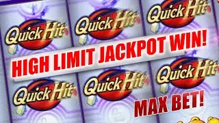 QUICK HIT SLOTS HIGH LIMIT JACKPOT WIN! ★ DOUBLE JACKPOT ON BLAZING 7 PLATINUM SLOT MACHINE