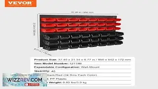 VEVOR Wall Mounted Storage Bins 48 Bin Parts Rack Organizer Garage Plastic Shop
