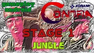 Game nostalgia 80an Contra + nes emulator Stage 1 - Jungle &bull; gameplay android