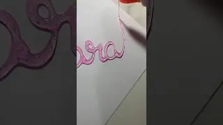 Super satisfying art with glitter glue, calligraphy, #shorts , #calligraphylettering , #satisfying