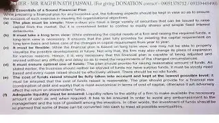 Essentials of a Sound Financial Plan | Business Studies | व्यवसाय अध्ययन