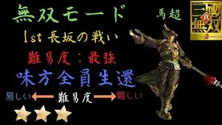 真・三国無双2 馬超 無双モード 1st  長板の戦い 難易度:最強 味方全員生還クリア