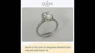 Oval Cut Lab-Grown Diamond Halo Ring &ndash; Queen Diamonds