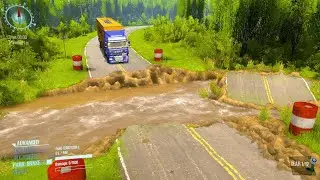 JAW - DROPPING Moments: Truck miraculously drives on collapsed bridge - Spintires Mudrunner 2018