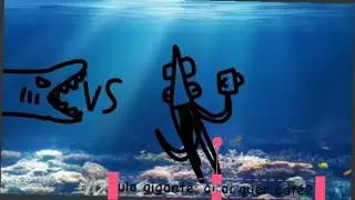 tubar&atilde;o touro ( ou bull shark) vs lula gigante (ou giant squid) flipaclip