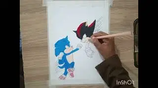 Draw the Sonic and shadow #anime #animeeart #animeart #draw #draw #naruto #ytstudioes #animedraw  