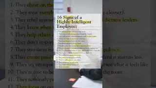 16 signs of intelligent employees #worktips #job #jobtips #worklife #interviews #work