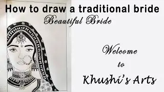How to draw a traditional bride/bride drawing/girl drawing#trending#bridedrawing#khushisarts#new#art