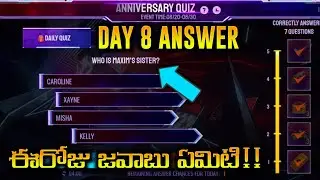WHO IS MAXIM'S SISTER? ANSWER || Day 8 Anniversary Quiz Answer Free Fire In Telugu || 27 August 2021