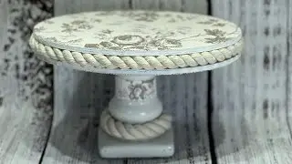 SUPER cute Little stand &hearts; Dollar Tree candle holder made into an ADORABLE Stand | shelf liner stand