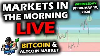 MARKETS in the MORNING, 2/18/2026, BTC $67,400, XRP $1.46, Gold $4,955, RTY 2,645, DXY 97.2