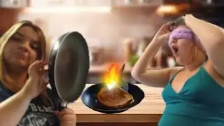 Gracie and Raev make grilled cheese! ||Blind and mute challenge!|| 