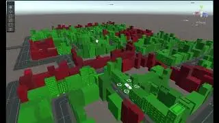 도심 환경에서의 다중 드론 공중 기지국 unity 시뮬레이션
